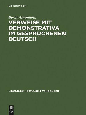 cover image of Verweise mit Demonstrativa im gesprochenen Deutsch